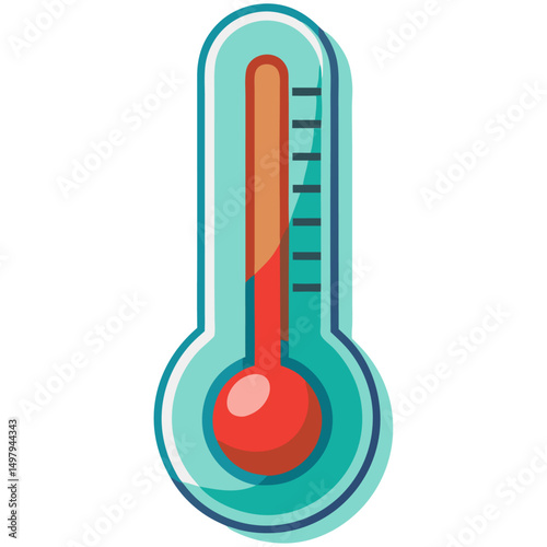 Glass thermometer showing high temperature
