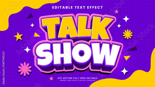 Talk show 3d editable text effect