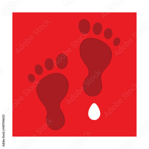 footprints appearing in blood.eps