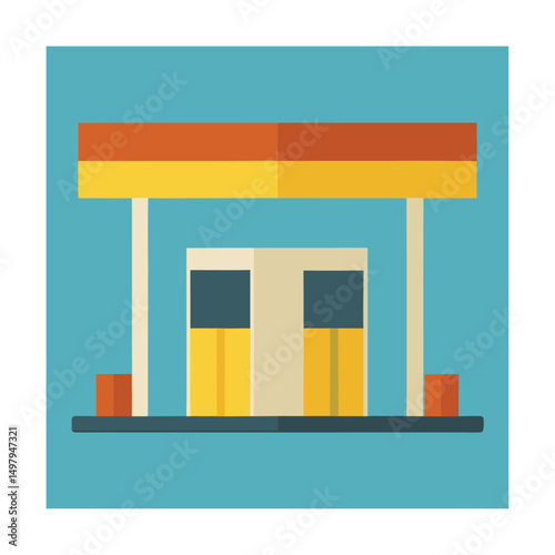 gas station with boarded up doors   (1).eps