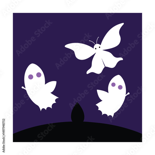 ghostly butterflies in graveyard.eps