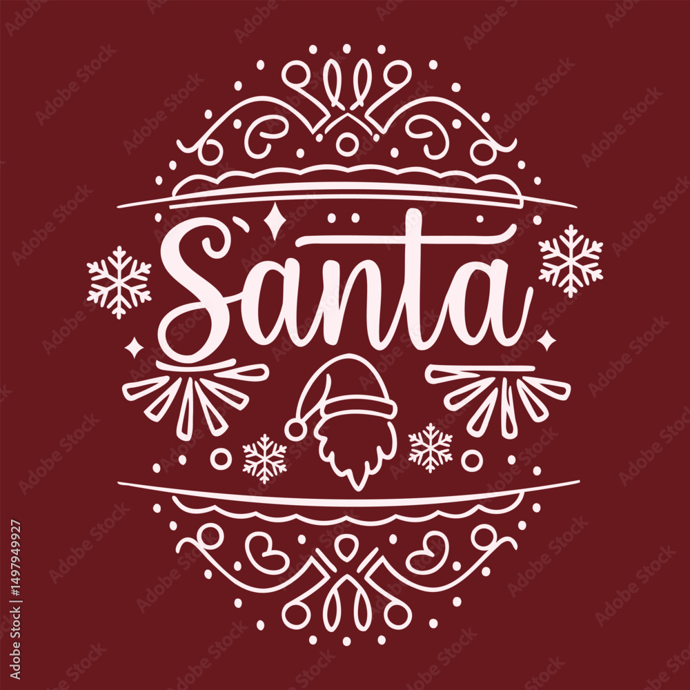 Fototapeta premium Santa Claus Christmas Badge Design