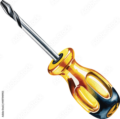 Screwdriver Tool on clean background illustration premium quality