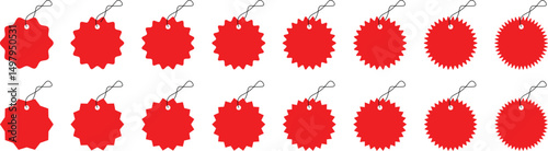 Set of Sale tags and labels. Modern style stickers, labels, sale vector ,Special offer discount label. Hanging red sales tag. Shopping stickers and badges collection
