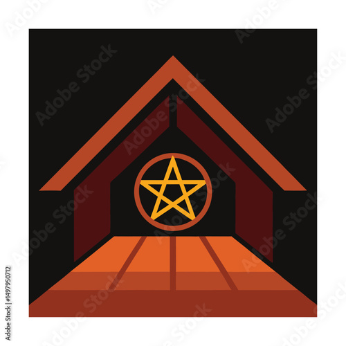 glowing pentagram in attic (1).eps
