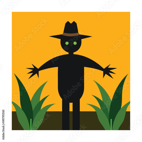 haunted cornfield with scarecrow (3).eps