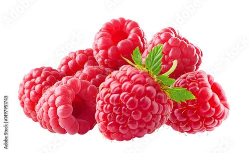 Raspberry fruit isolated on transparent background. Png format