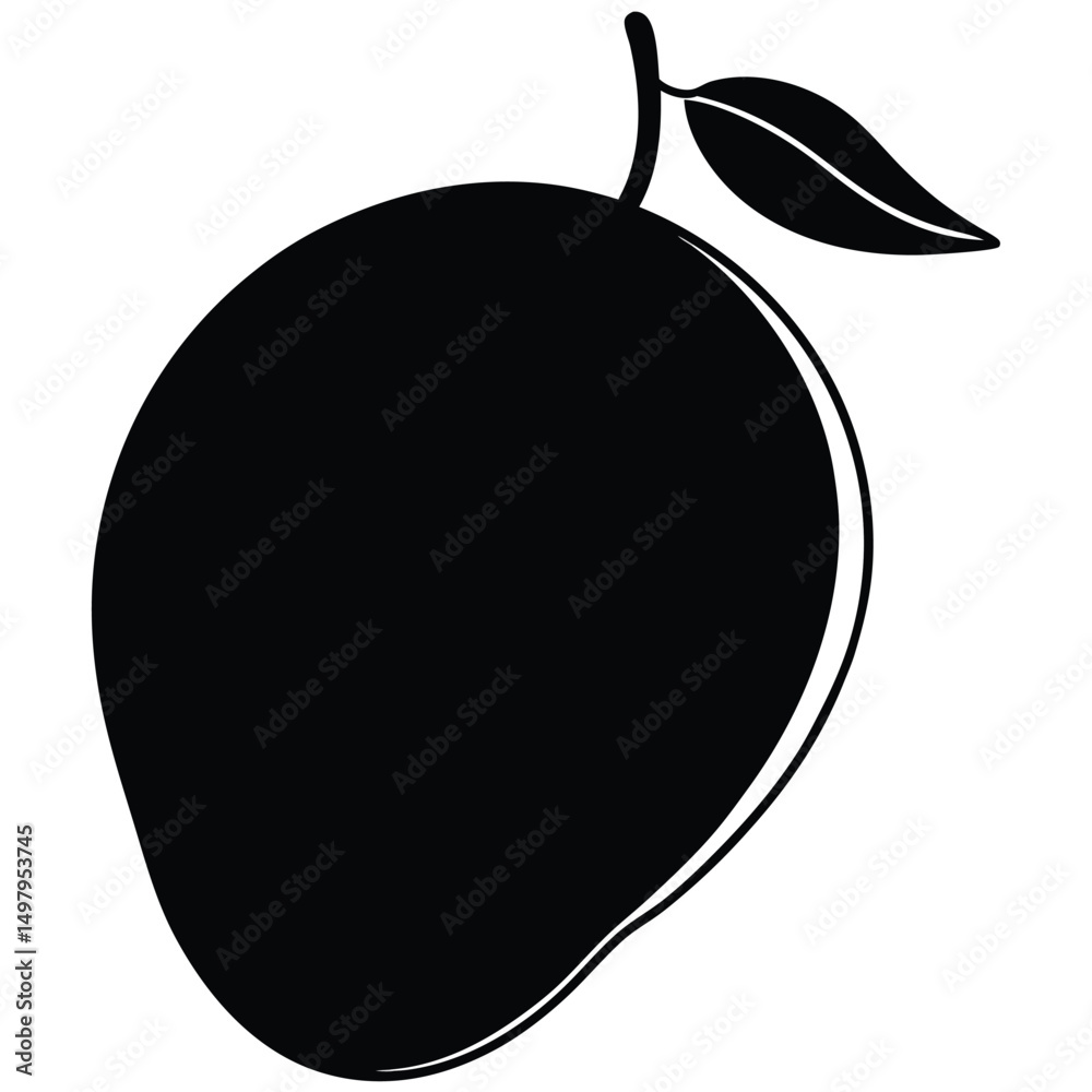Fototapeta premium silhouette mango on white background