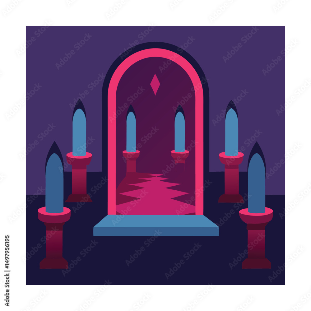 Fototapeta premium mirror maze in cursed realm (2).eps