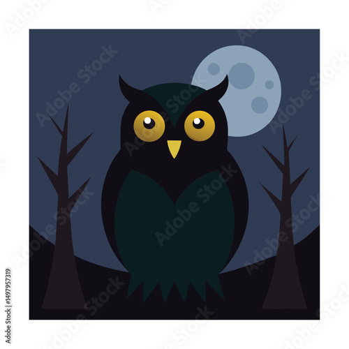 owl hooting in haunted woods.eps