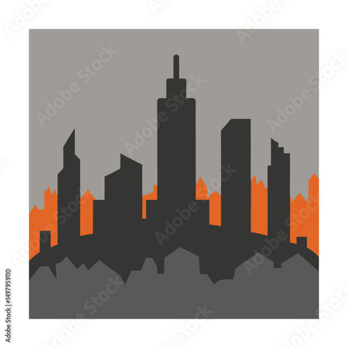 ruined city skyline in ash (1).eps