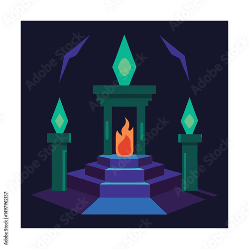 sorcerer s dungeon with glowing runes (1).eps