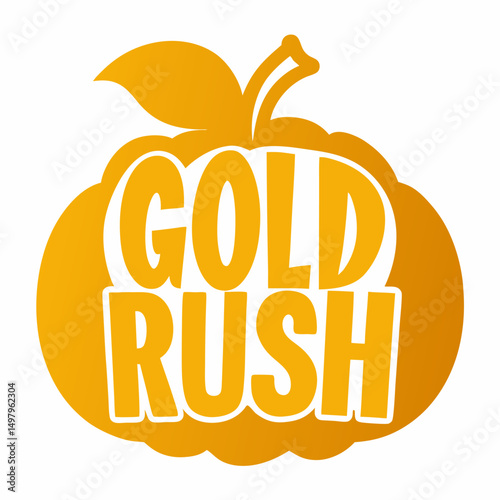 Gold rush Squash Silhouette icon on white background