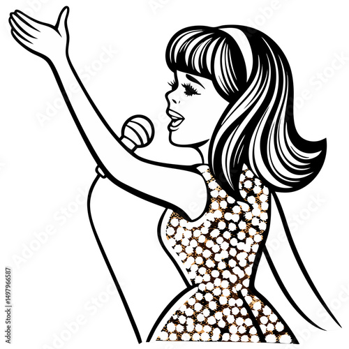 Singing woman passionately performing on stage
