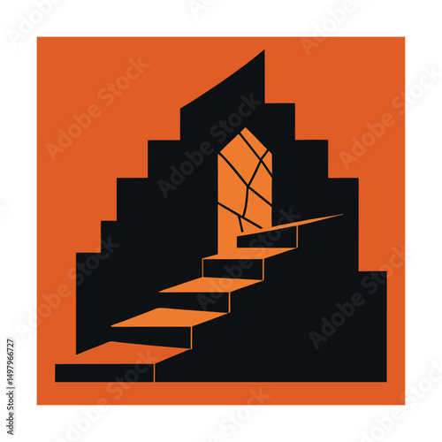 webbed staircase in ruined house (3).eps