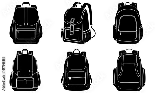Minimalist Backpack silhouette vector