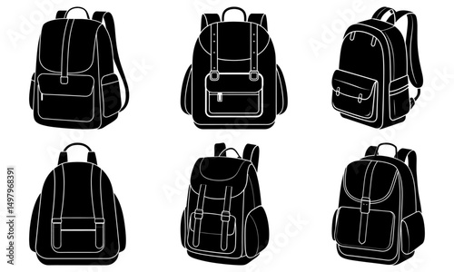 Minimalist Backpack silhouette vector