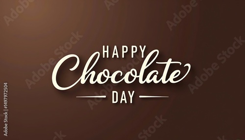 Happy Chocolate Day: A delectable dark chocolate backdrop elegantly frames a message of festive delight and joy for a special occasion.