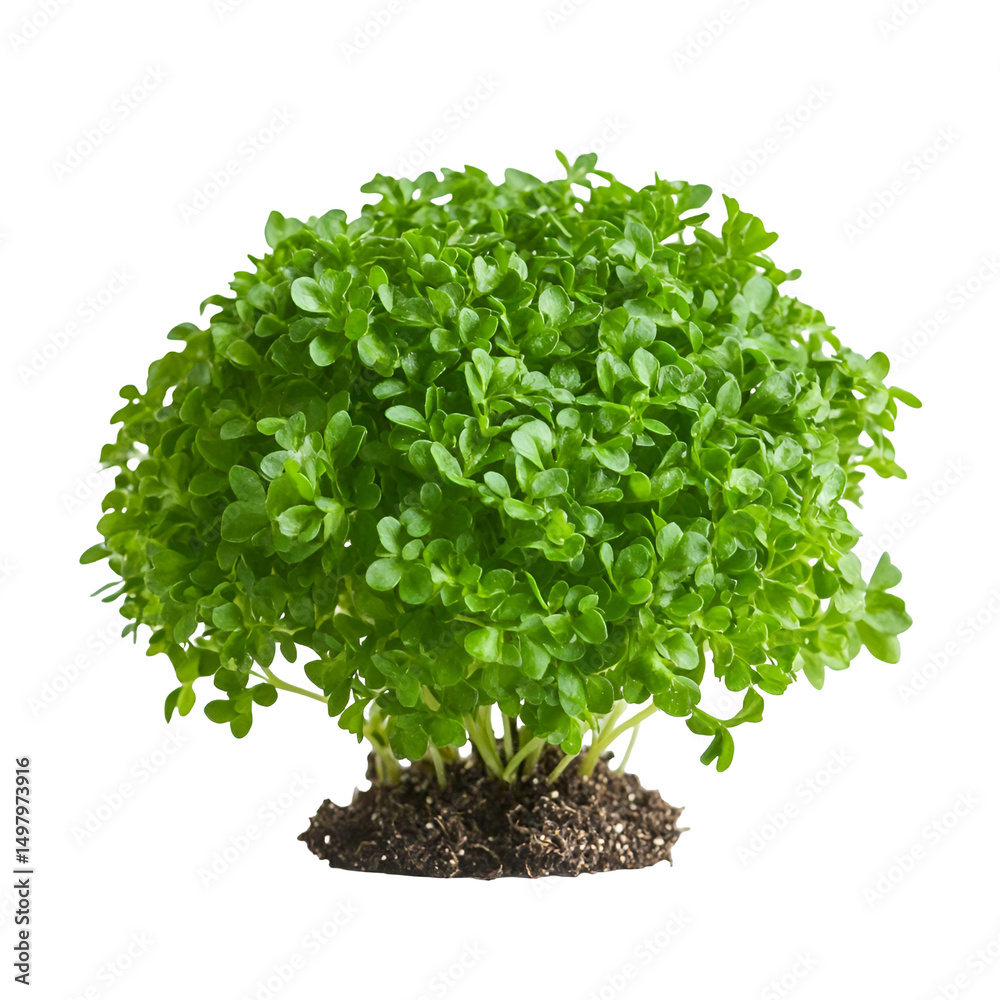 Obraz premium Lush green microgreens plant in soil