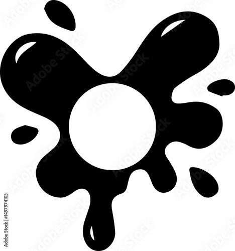 Small star-shaped ink pattern with pointed edges and a hollow center.