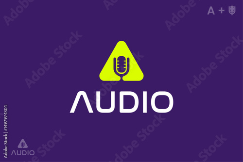 audio logo design. letter a logo design. icon logo design