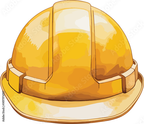 Safety Cap water color art mockup design illustration premium quality