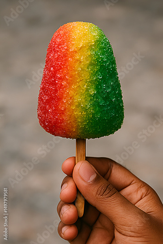 Gola Ganda is a shaved ice treat isolated on a white background.