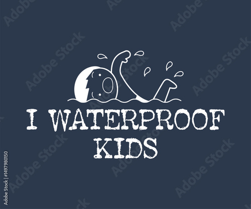 I waterproof kids swimming lover t shirt design for kids