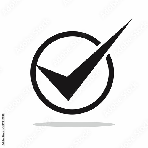 Ícone de marca de verificação estilizada com design moderno
