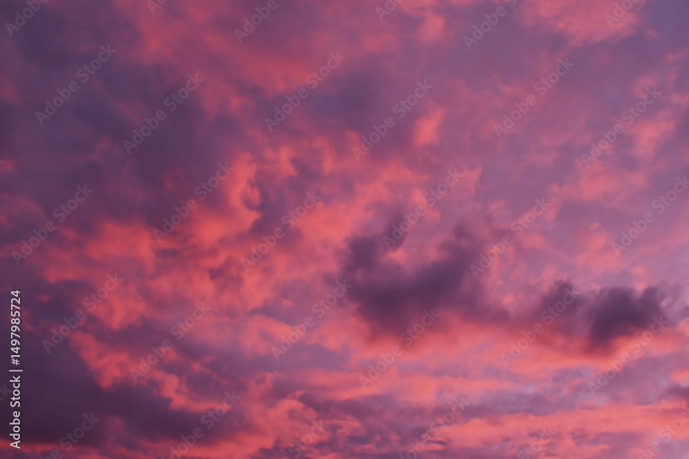 Fototapeta premium Pink and purple sunset cloudscape dramatic sky