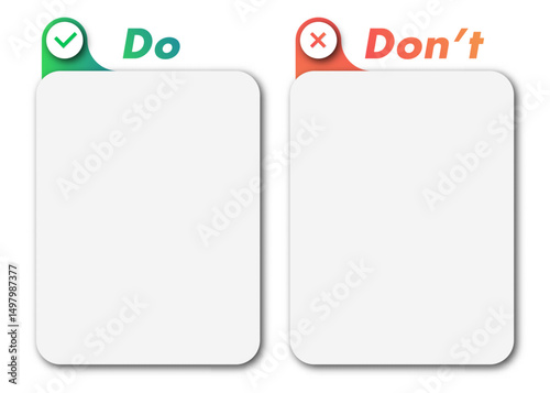 Do and dont frame template modern style for infographic vector 10 eps