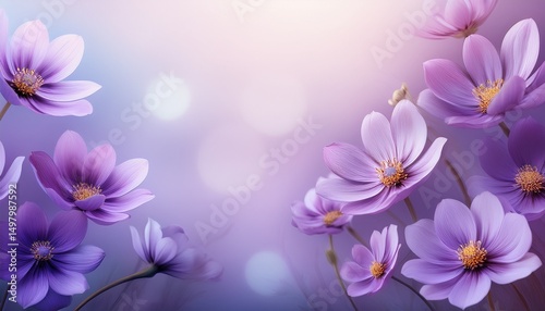 beautiful purple flowers on a soft pastel background ideal for various designs