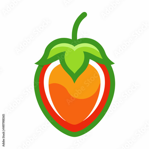 Habanero Pepper icon on white background 