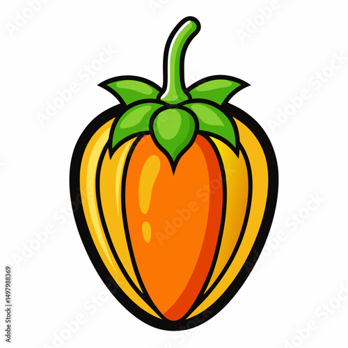 Habanero Pepper icon on white background 