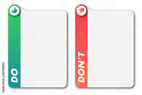 Do and dont infographic template frame trendy style vector 10 eps