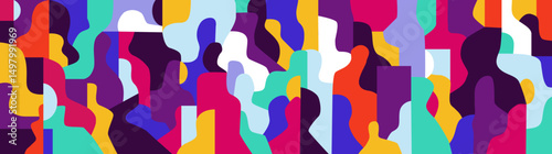  Group of people modern community abstract vector illustration