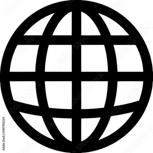 Global Icon World Map Globe Internet