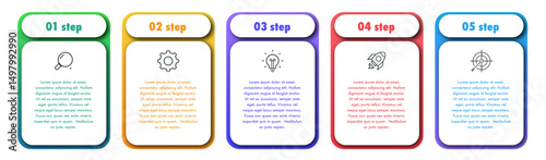 Bullet points numbers vector from 1 to 5 list markers modern style colorful trendy typography