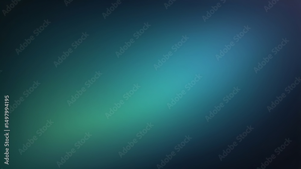 Fototapeta premium Abstract background with grainy noise texture, smooth gradient mix of dark blue, teal and green colors
