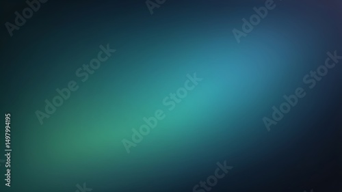Abstract background with grainy noise texture, smooth gradient mix of dark blue, teal and green colors