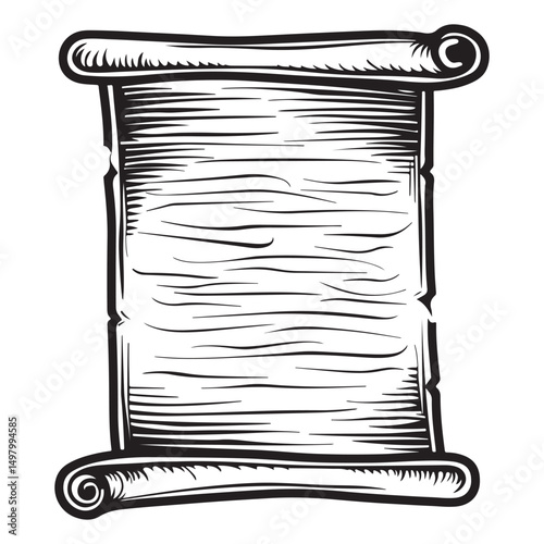 Vintage paper scroll illustration mimicking medieval manuscript, antique paper, manuscript for history and writing themes