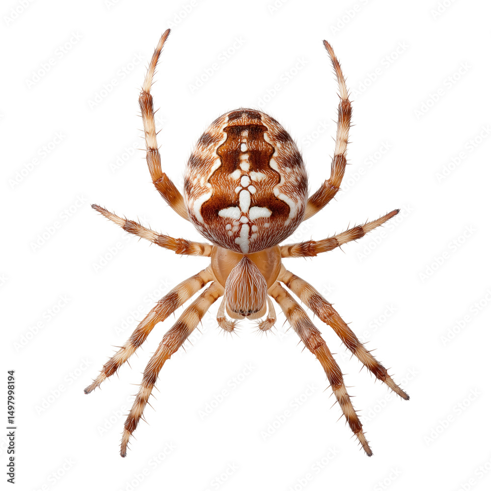 Obraz premium Brown Spider Isolated on White Background, png clipart with transparency