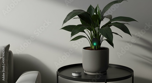 Modern houseplant with sensor photo