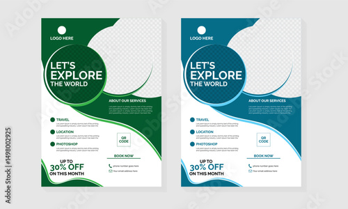 Creative tour and adventure flyer template