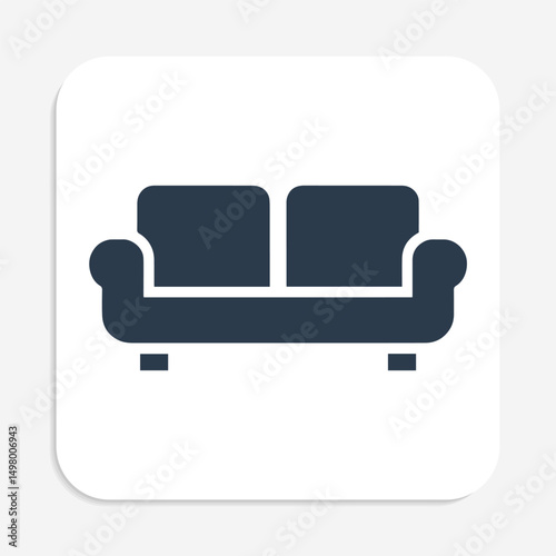 Convertible Sofa Bed Icon for Modern Studio Rooms and Apartment Graphics