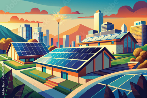 Sustainable City. Eco.Friendly Urban Design with Solar Power