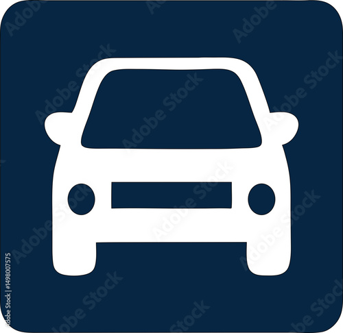 Car icon vector button front view