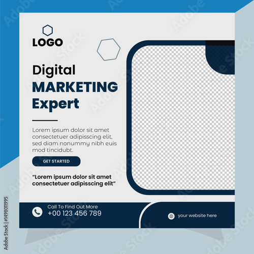 Digital marketing agency and corporate social media banner and post design template
