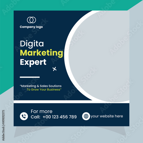 Digital marketing live webinar and corporate social media post template