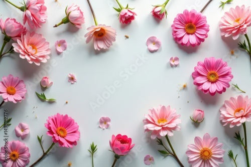 Wallpaper Mural Delicate small blooms arranged in a repeating, minimalist design , botanical pattern, simple floral Torontodigital.ca